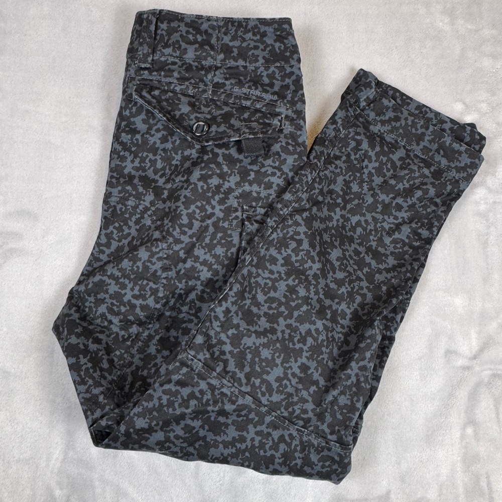 G-Star RAW Roxic Straight Tapered Cargo Pants Camo Black Gray Mens Size 29/28*